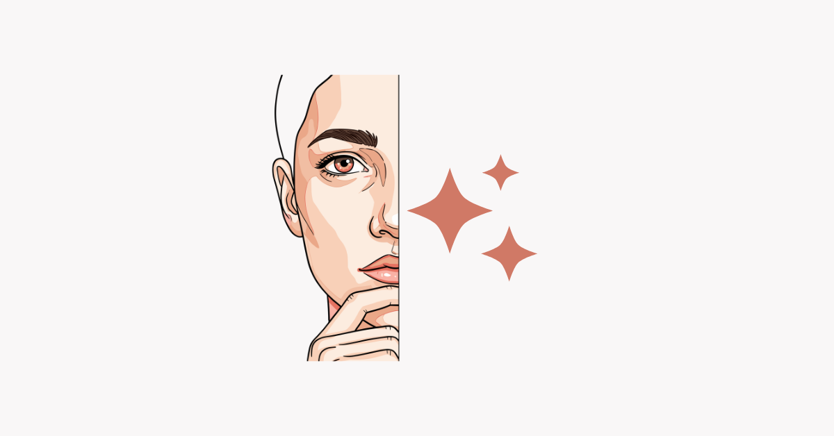 Illustration of half a human face representing the human element in coaching, contrasting AI and human coaching approaches.